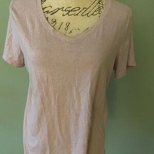 Women's V-Neck Beige Top